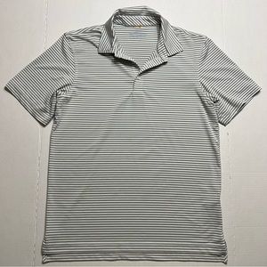 Vineyard Vines Polo Shirt Mens Small Gray White Stripe Rugby Golf Golfer Whale